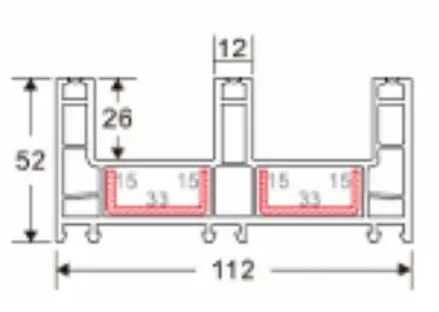 112 sliding frame B cross-section