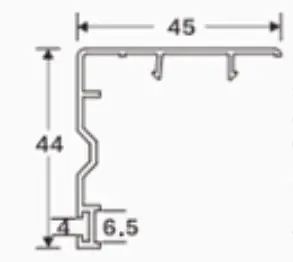 60 sliding door sash cover cross-section