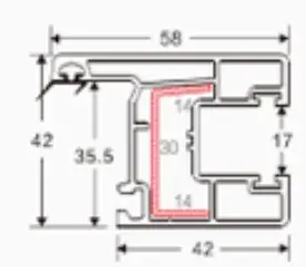 88 sliding sash D cross-section
