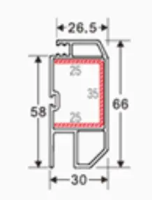 66 screen door sash cross-section