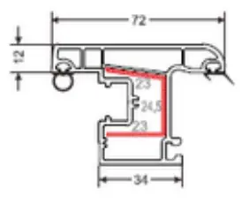 50 out-swing sash cross-section