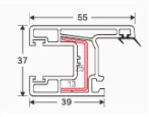 80 sliding sash H cross-section