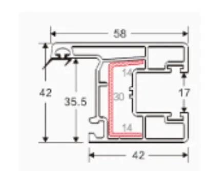 88 sliding sash D cross-section