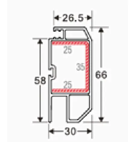 66 screen door sash cross-section