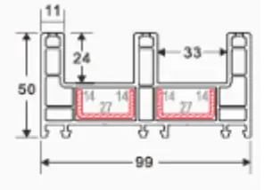 99 sliding frame cross-section