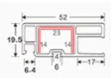 Screen sash A2 cross-section