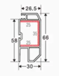 66 screen door sash cross-section